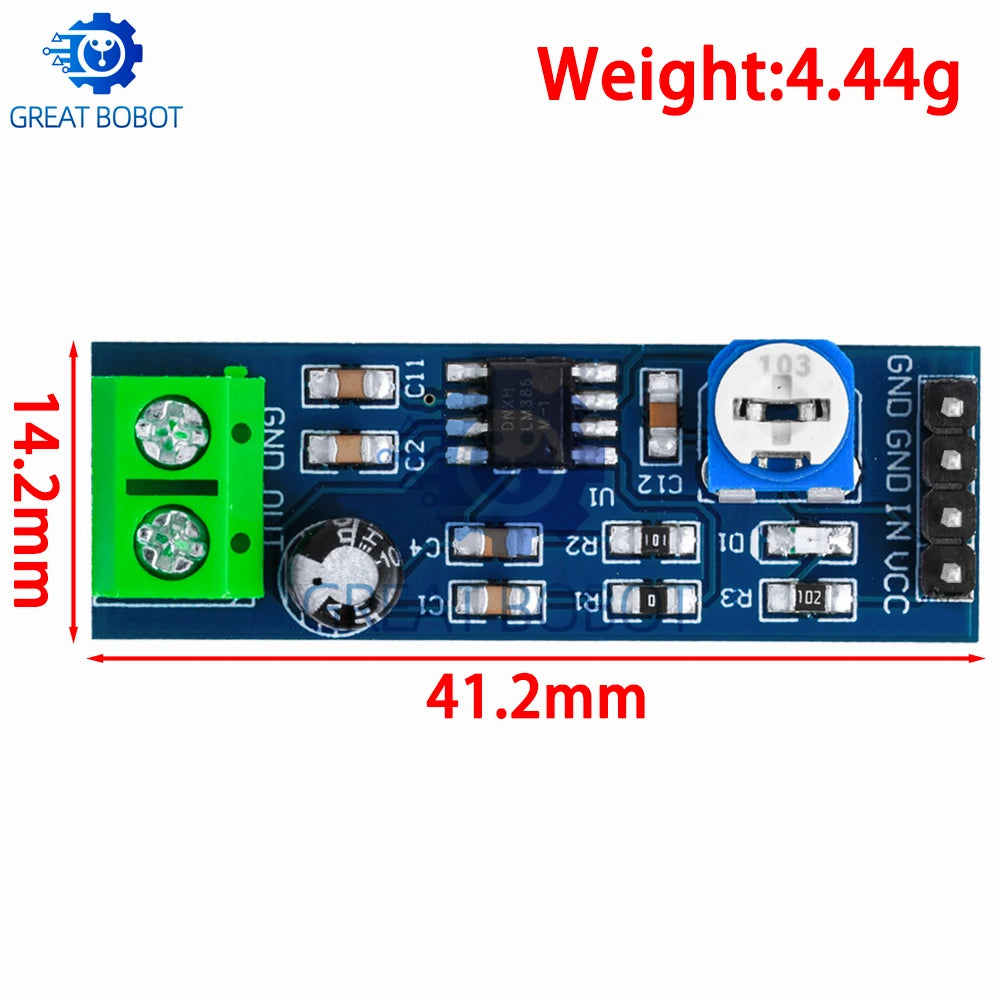 LM386 Audio Amplifier Module – 200x Gain, 5V–12V, 10K Resistor Audio Amplifier Module Axl