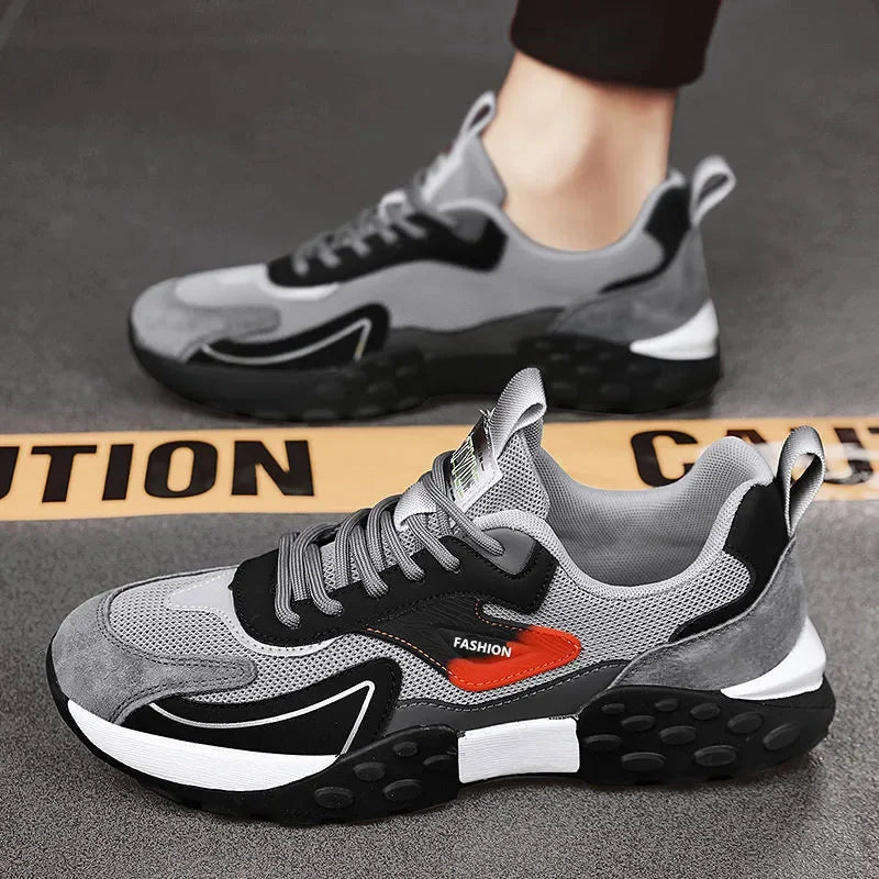 YBQJOO Men's Mesh Breathable Casual Sneakers | Lace-Up Casual Sneakers Axl
