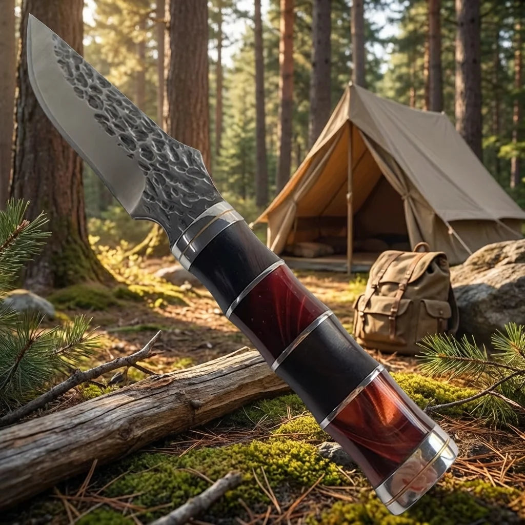 Vintage Fixed Blade Outdoor Knife – Hand Forged Bushcraft Blade Fixed Blade Knife Axl