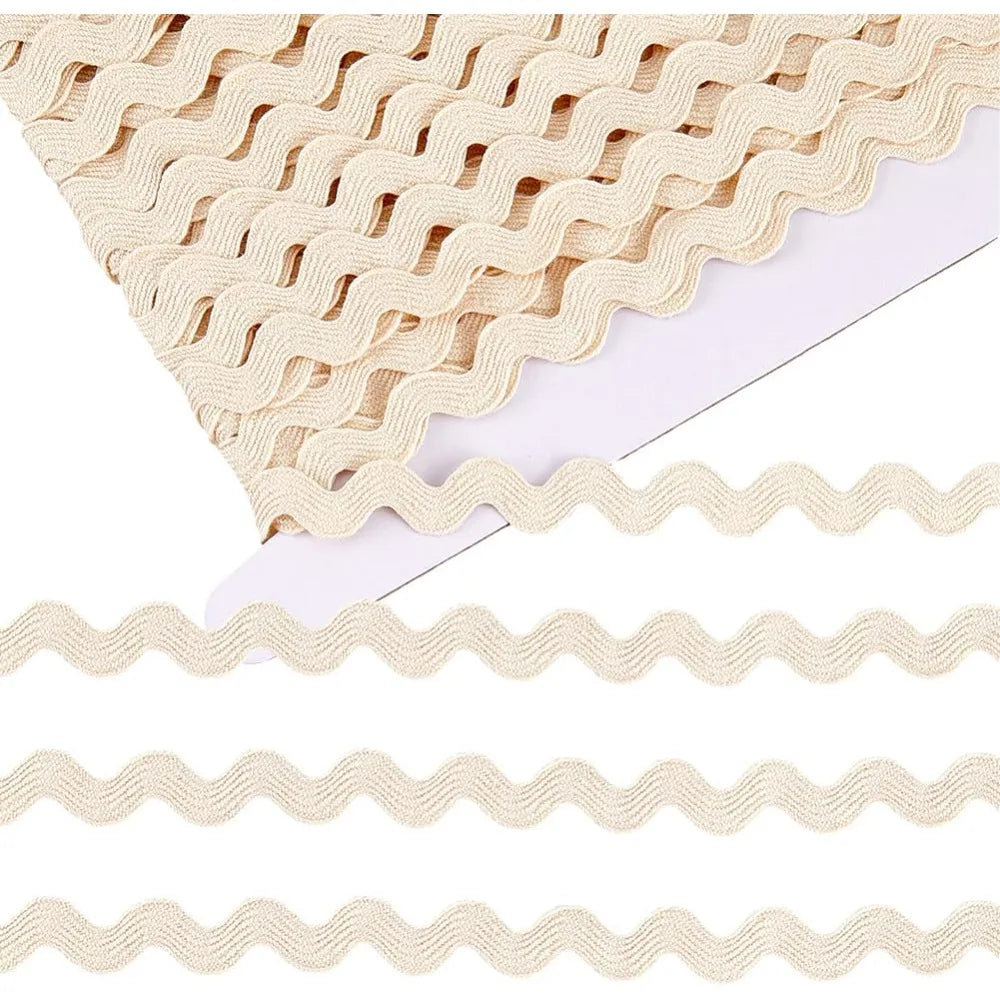 Cotton Ric Rac Wavy Fringe Trim Ribbon 15mm – 16.5 Yards White Sewing Trim Ribbon Axl AECH04-17644