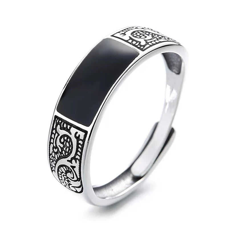 Vintage Dragon Pattern Adjustable Ring – Hip Hop Jewelry Fashion Ring Axl One Size