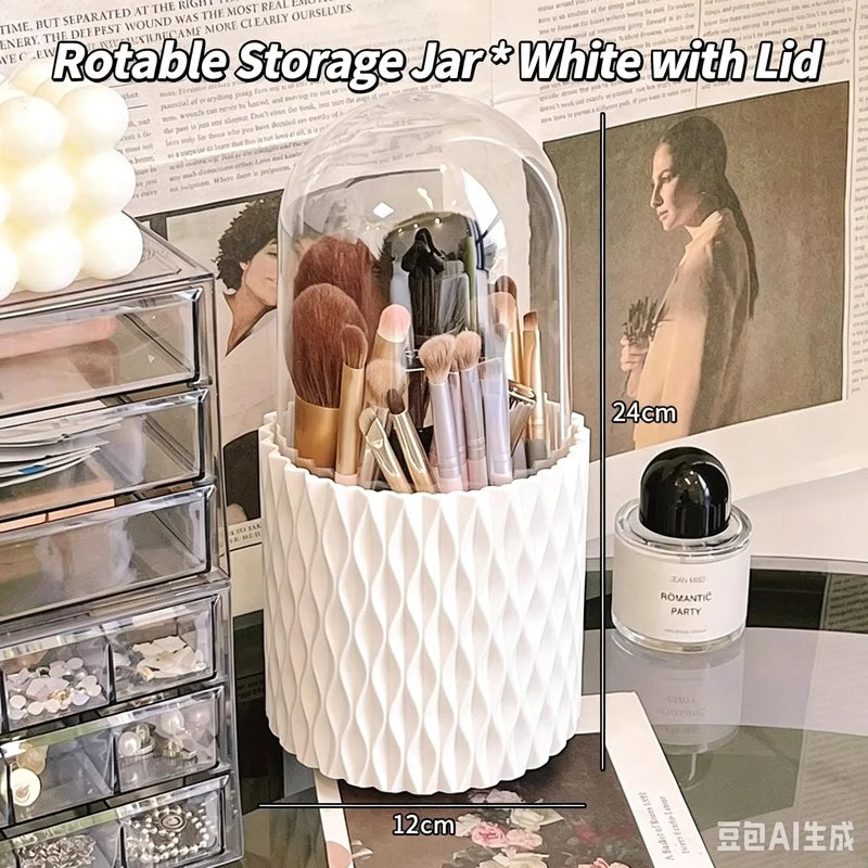 360° Rotating Makeup Brush Holder – Large Capacity Organizer Makeup Brush Holder Axl