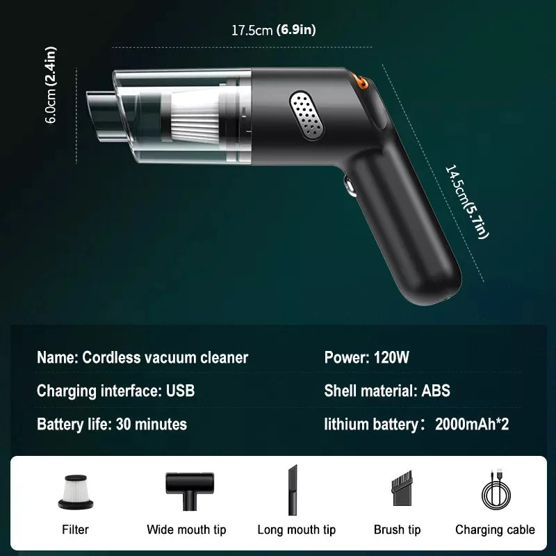 BALASHOV 15000Pa Cordless Handheld Vacuum – Car & Pet Hair Cordless Handheld Vacuum Axl