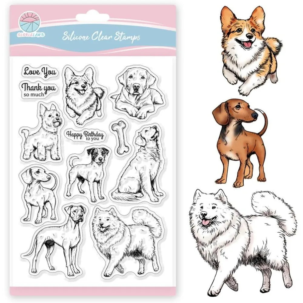 Dog Clear Stamps – Golden Retriever, Corgi & Samoyed Craft Clear Craft Stamps Axl AECH04-19522