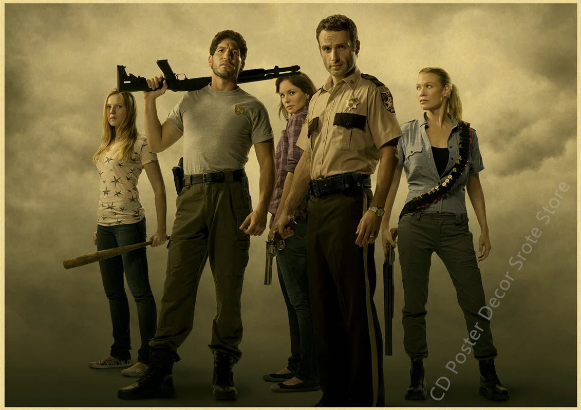 Walking Dead Retro Vintage Poster | Wall Art Print A3/A4 Wall Art Poster Axl 35 A3