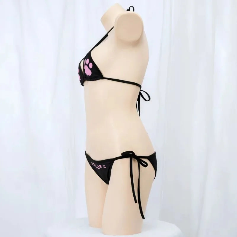 Anime Cat Paw Bikini Set – Women's Cosplay Swimsuit Costume Cosplay Bikini Set Axl