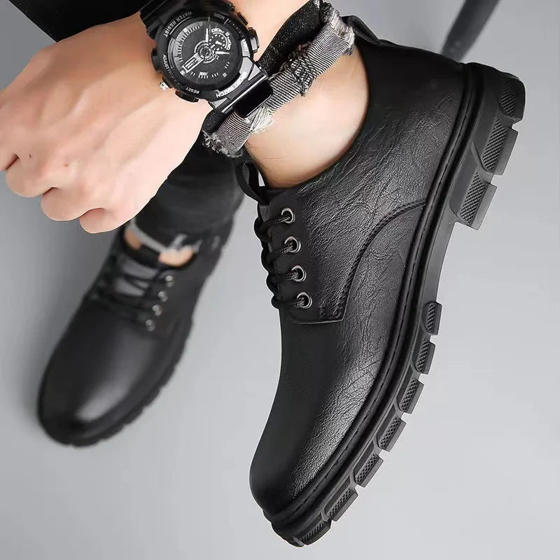 YBQJOO Men's Soft Sole Casual Leather Shoes – Nonslip Walking Men's Casual Shoes Axl