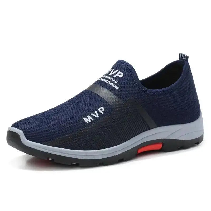 YBQJOO Men's Breathable Canvas Slip-On Loafers | Casual Flat Men's Canvas Loafers Axl Blue 45