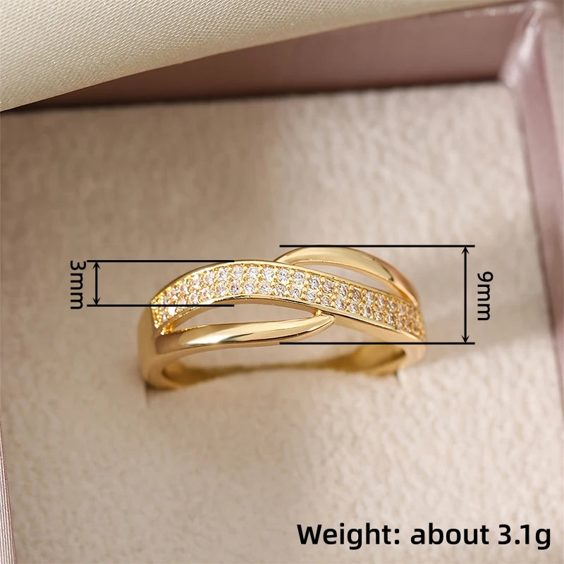 Huitan CZ Eternity Band Ring for Women | Wedding & Party CZ Fashion Ring Axl