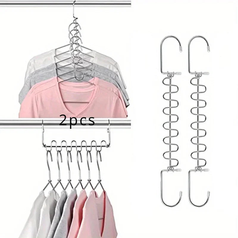 Stainless Steel Cascading Hangers 12-Slot Closet Space Saver Cascading Closet Hangers Axl