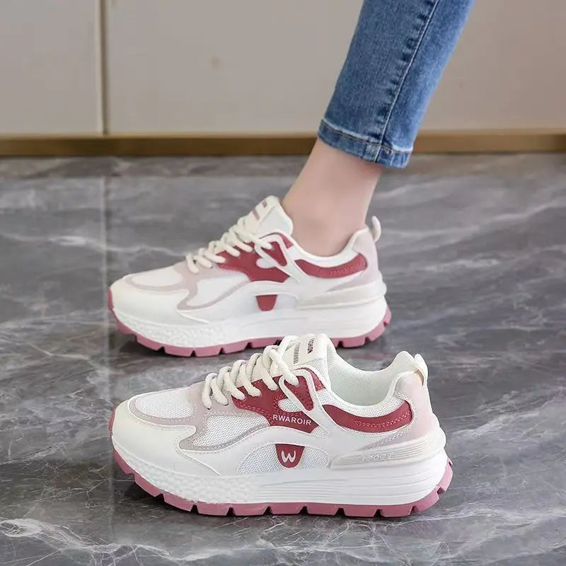 Women's Platform Sneakers – Thick Sole Non-Slip Casual Walking Shoes Platform Sneakers Axl Pink 36