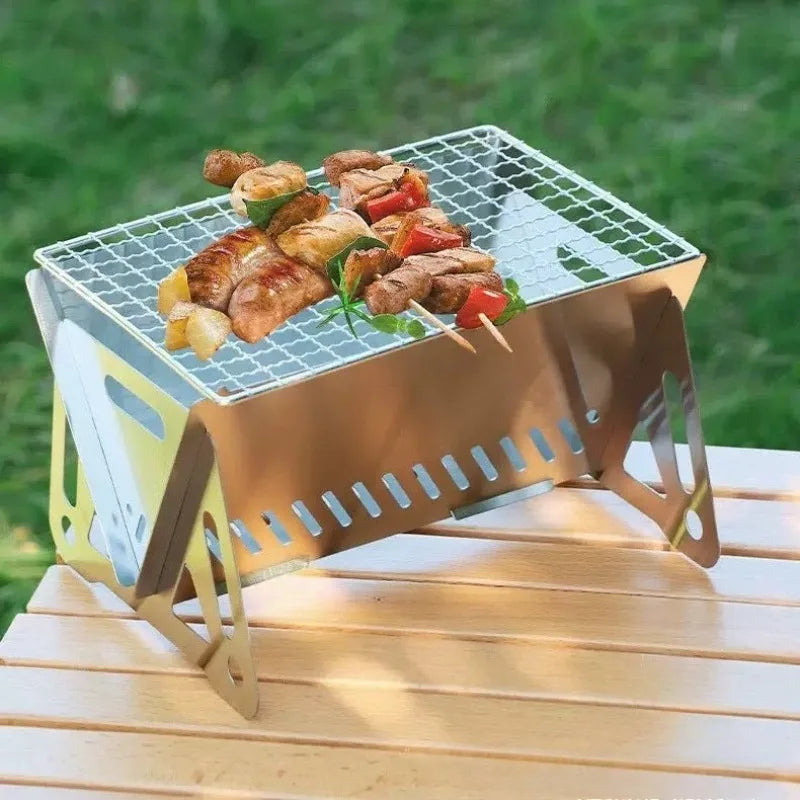 Portable Folding Stainless Steel BBQ Grill Rack | Outdoor & Home Portable BBQ Grill Axl