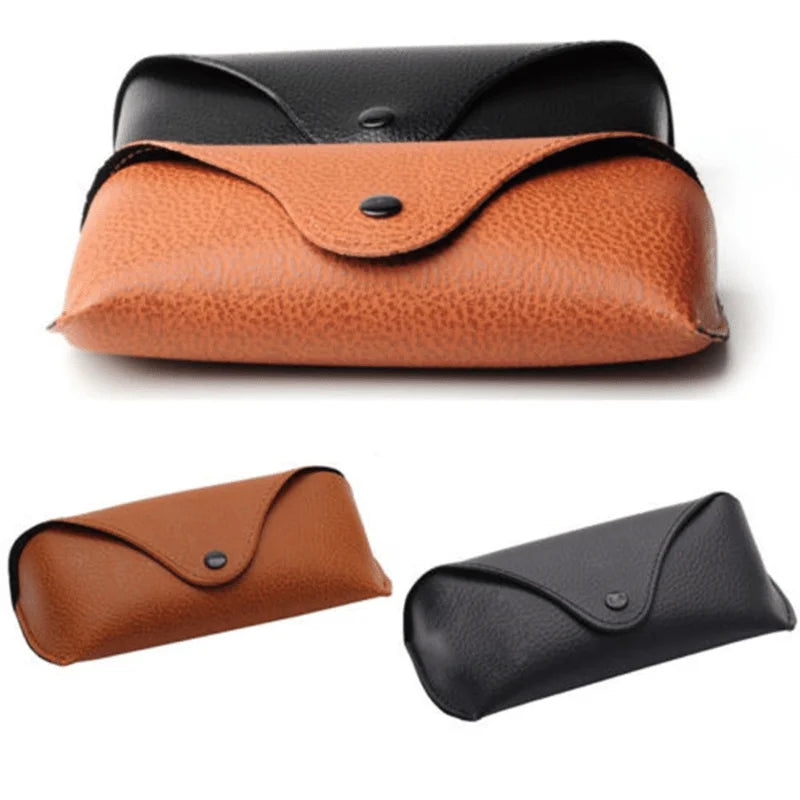 Faux Leather Eyeglasses & Sunglasses Case – Unisex Holder Box Eyeglasses Case Axl