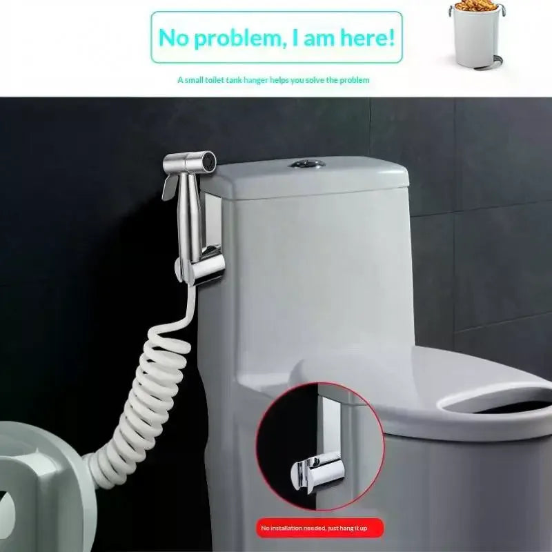 Stainless Steel Toilet Tank Sprayer Holder Hook – No-Drill Bathroom Sprayer Holder Axl