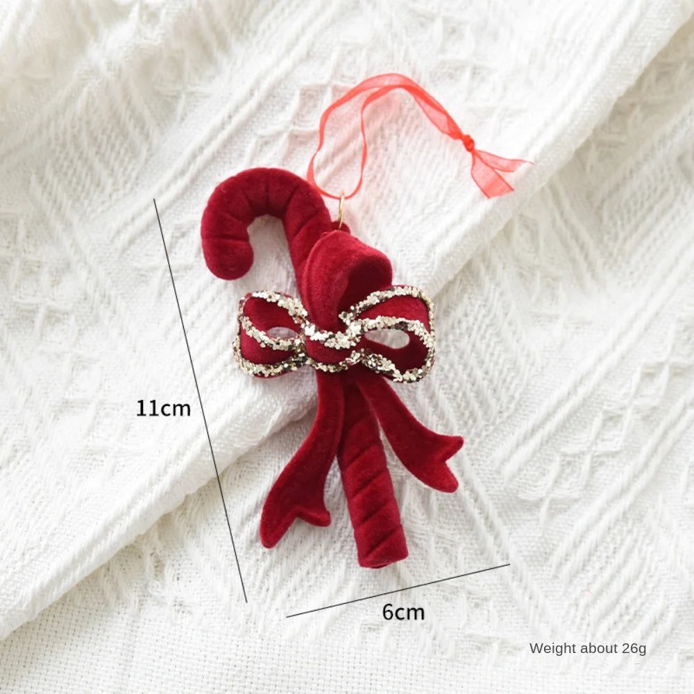 Velvet Bowknot Christmas Tree Pendant | Wine Red Bow Ornament Christmas Tree Ornament Axl