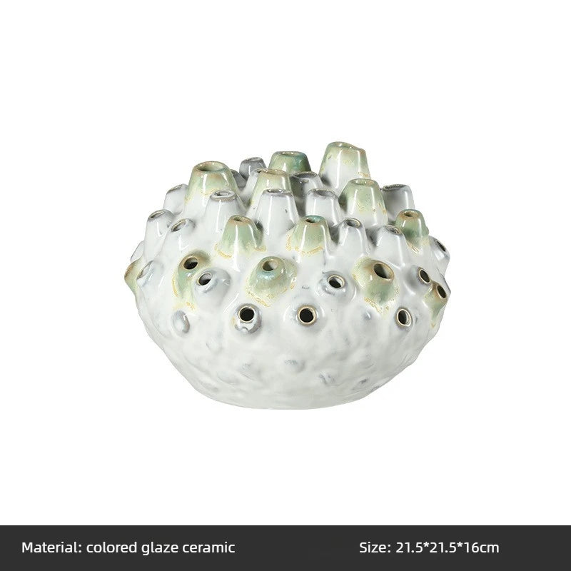 Modern Ceramic Coral Figurine – Creative Home Décor Ornament Ceramic Figurine Axl Green Short