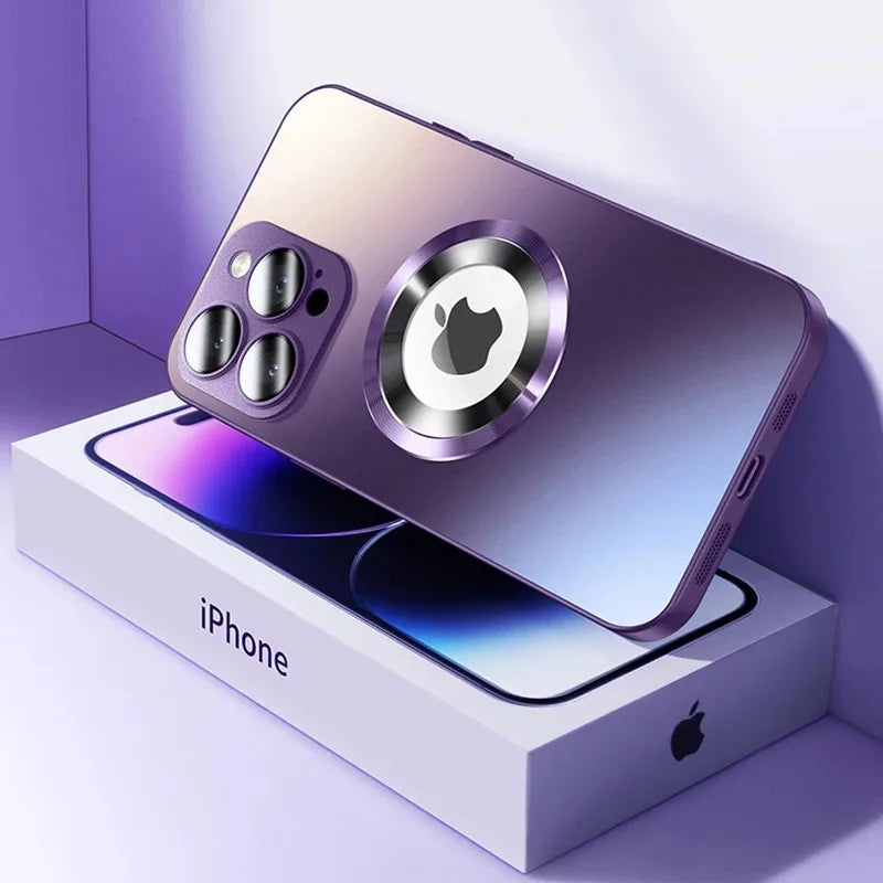 Matte MagSafe iPhone Case – Shockproof Camera Protection Cover Magnetic Phone Case Axl Deep Purple For iPhone 12 ProMax