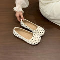 Polka Dot Mary Jane Flats – Women's Slip-On Ballet Shoes Mary Jane Flats Axl Beige Polka Dot 38