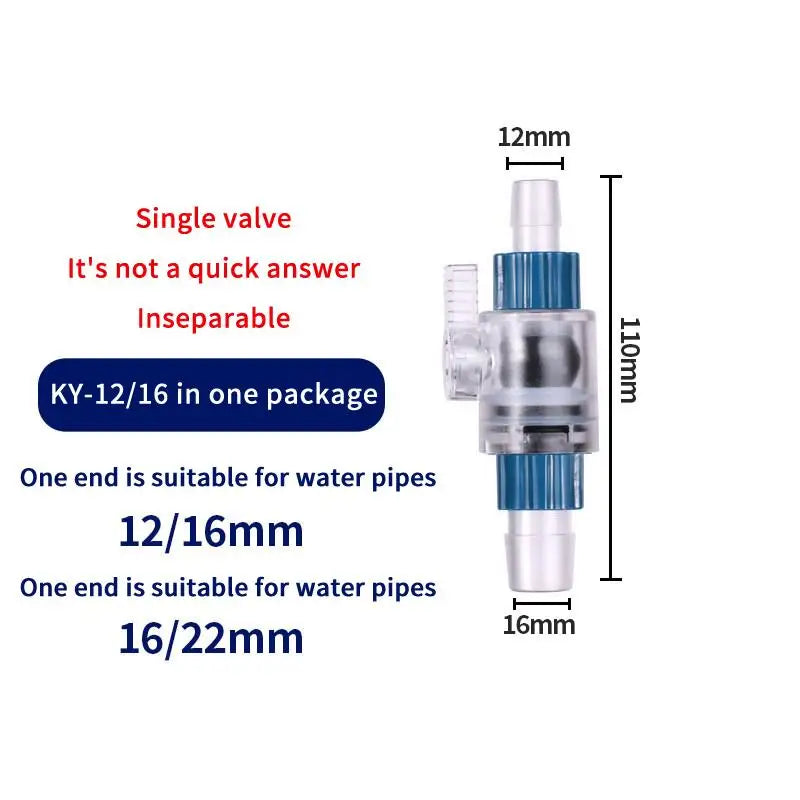 Aquarium Filter Quick Release Valve Connector 12/16/20mm Aquarium Filter Accessory Axl 04
