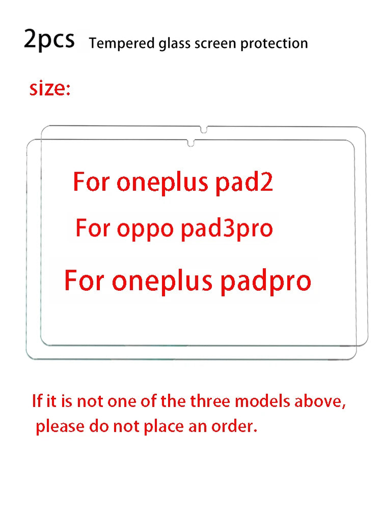 2-Pack Tempered Glass Screen Protector OPPO Pad 3 Pro OnePlus Pad 2 Tablet Screen Protector Axl