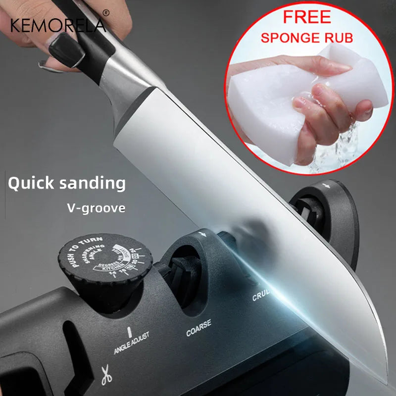 KEMORELA 5-in-1 Knife & Scissors Sharpener | Adjustable Angle Knife Sharpener Axl