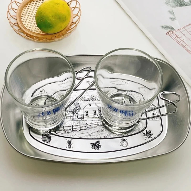 European Retro Stainless Steel Snack & Fruit Serving Tray Serving Tray Axl