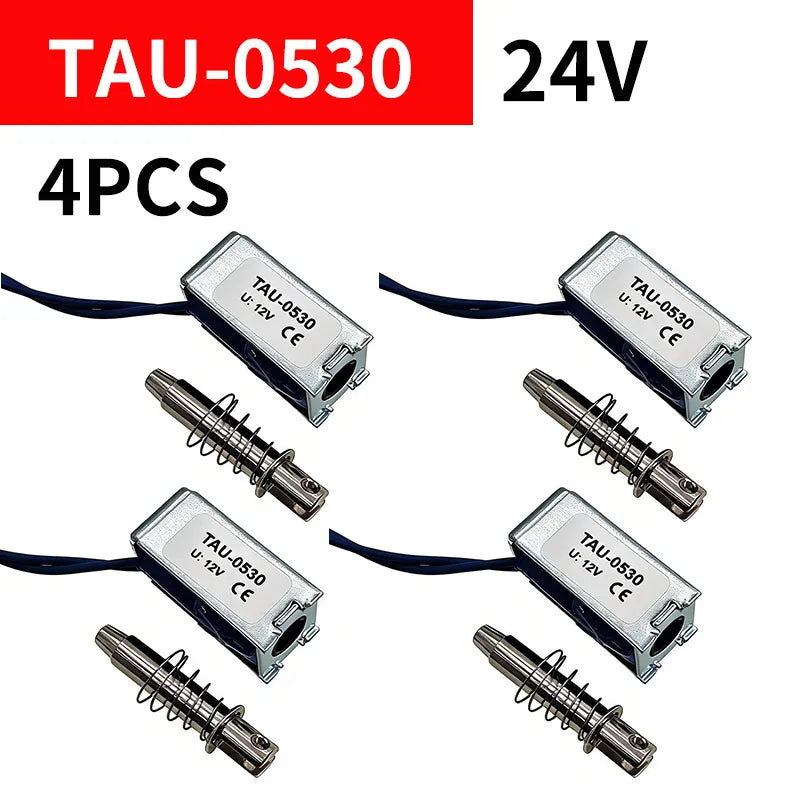 4Pcs TAU-0530 Open Frame Solenoid Electromagnet DC 6V/12V/24V Solenoid Electromagnet Axl 0530 24V 4pcs