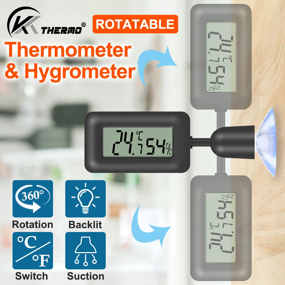 Mini Digital Reptile Thermometer Hygrometer – 360° Suction Cup Reptile Thermometer Hygrometer Axl