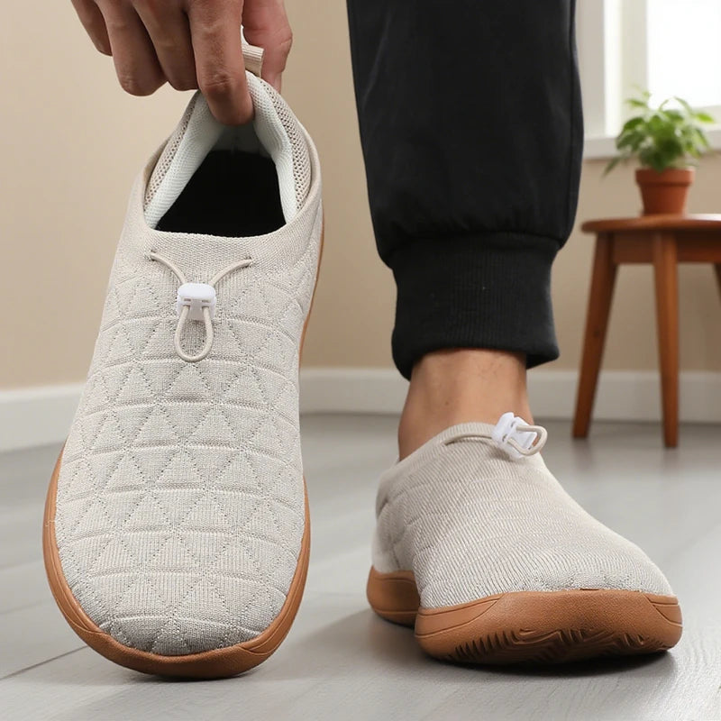 ZULIWAGN Zero Drop Wide Toe Barefoot Walking Sneakers Men Barefoot Walking Shoes Axl WHITE 43