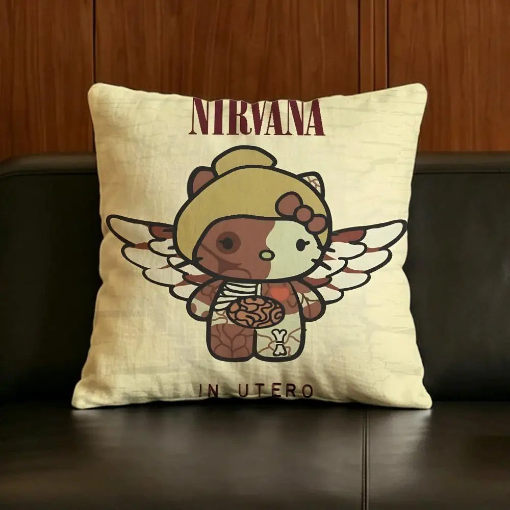 Nirvana Grunge Linen Cushion Cover | Sofa & Bedroom Decor Decorative Cushion Cover Axl White5 40X40cm