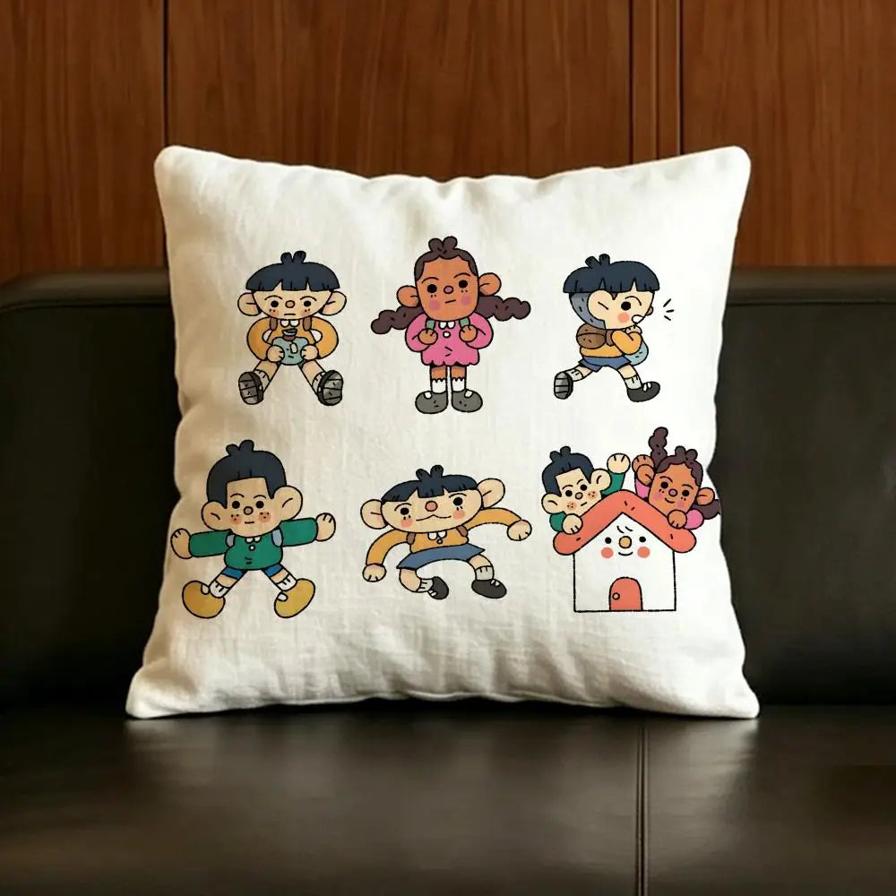 Natural Linen Cushion Cover Set | Printed Pillow Cover 6 Sizes Linen Cushion Cover Axl White8 30X30cm