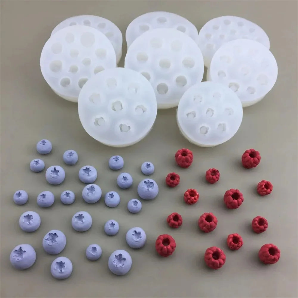 3D Fruit Silicone Mold – Blueberry Raspberry Candle & Baking Craft Silicone Mold Axl