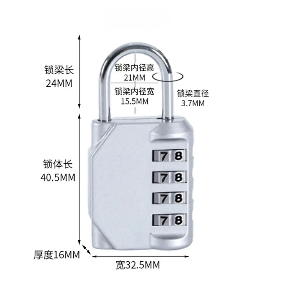 4-Digit Combination Padlock – Luggage, Locker & Storage Combination Padlock Axl