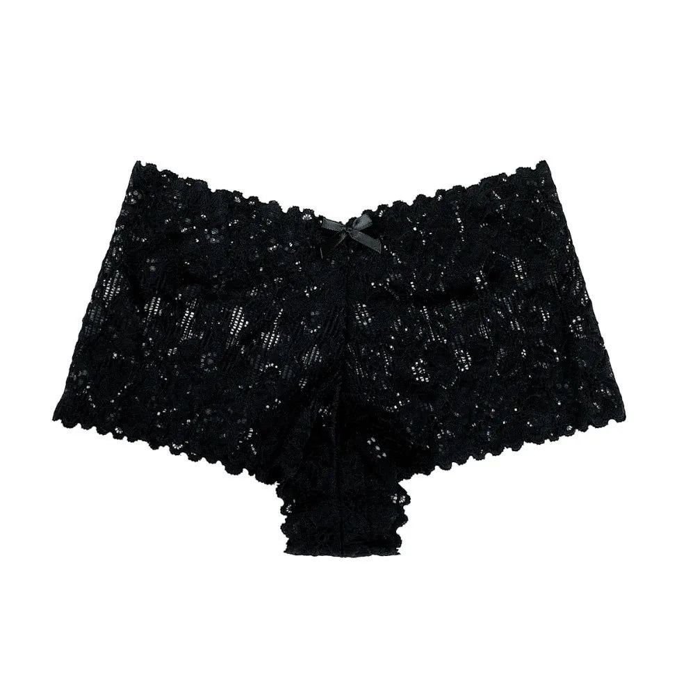 Women's Low-Rise Lace Briefs – Cotton Crotch Breathable Panties Women's Lace Briefs Axl Black S 1pc-1pc-