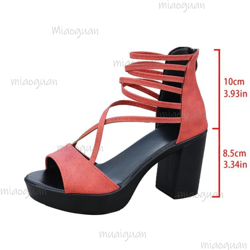 Women's Open-Toe Roman High Heel Sandals – Party Pumps High Heel Sandals Axl