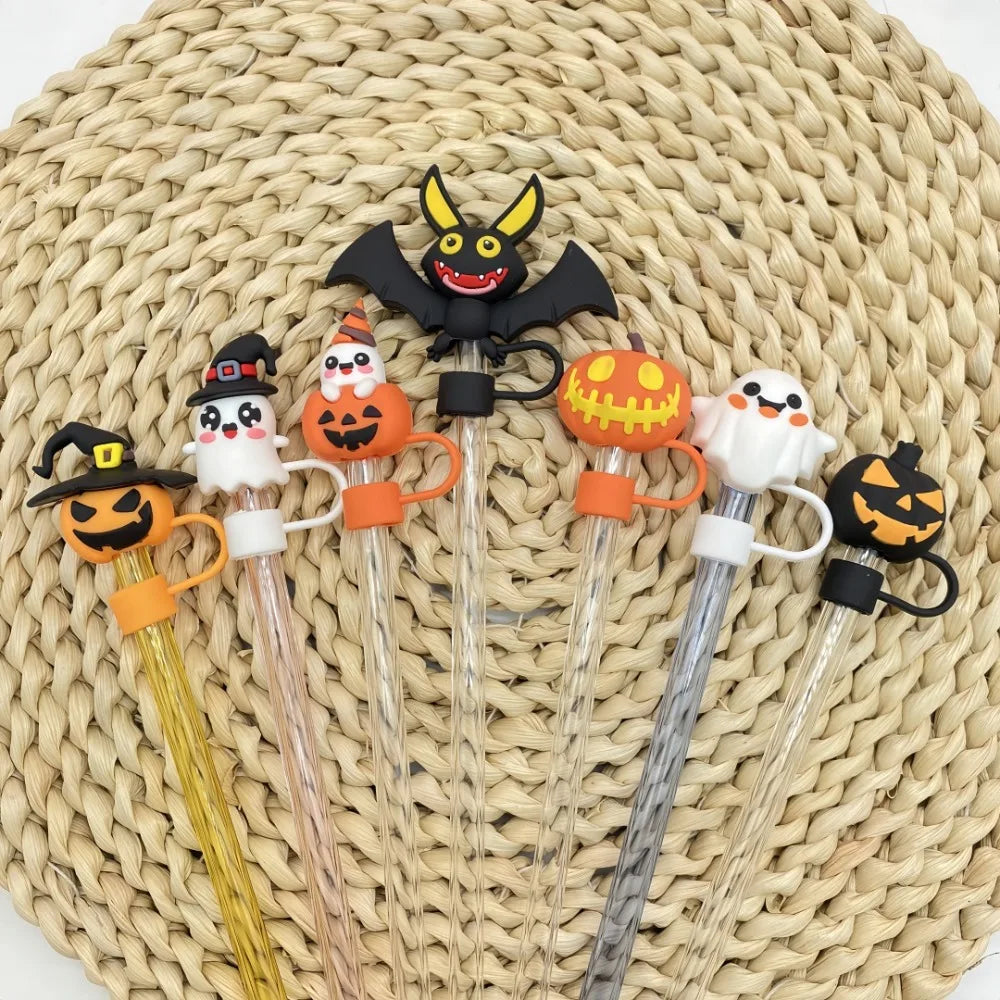 7-Pack Halloween Silicone Straw Caps – BPA-Free Dustproof Covers Straw Covers Axl