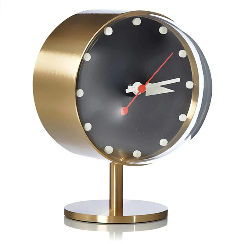 Retro Silent Desk Clock – Nordic Vintage Metal Tabletop Clock Desk Clock Axl