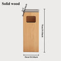 Nordic Solid Wood Tall Trash Bin – Modern Kitchen Waste Bin Tall Wooden Trash Bin Axl Log Color Long 26