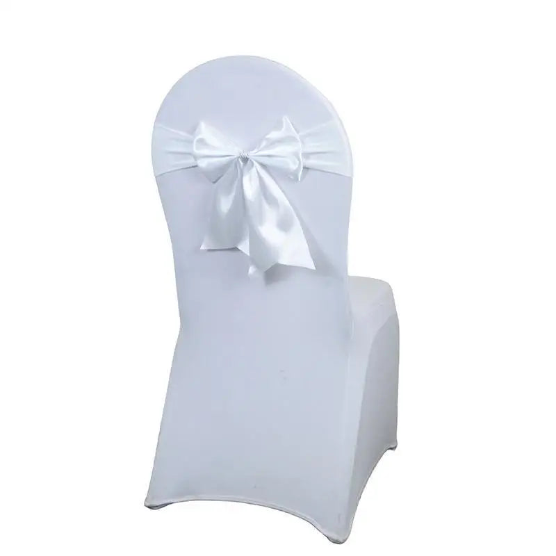 Satin Chair Bow Sash with Rhinestone – Wedding & Party Décor Chair Bow Sash Axl L