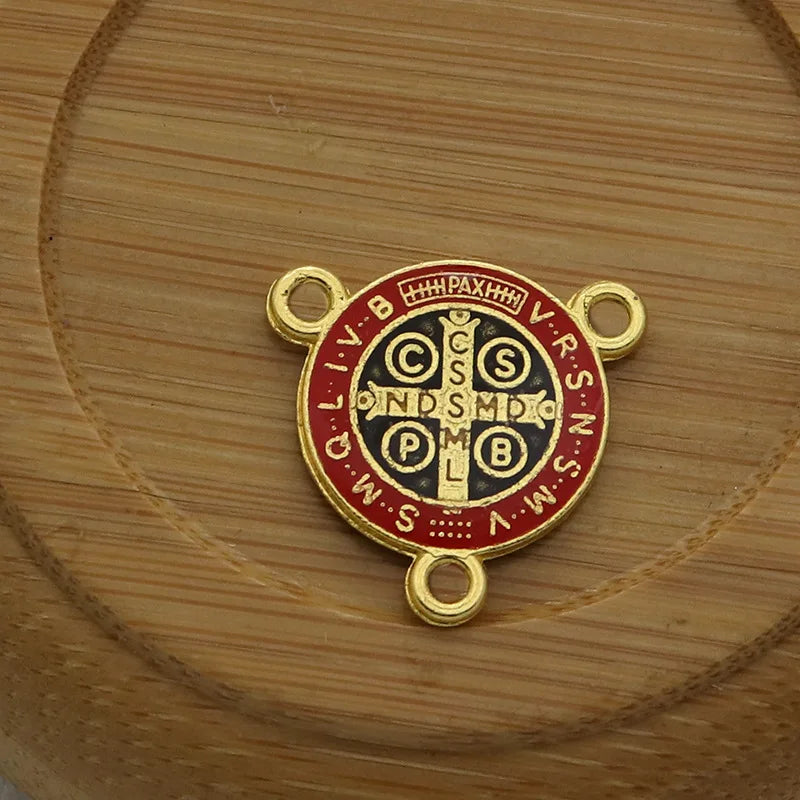 20-Pc St. Benedict Cross Pendants – DIY Jewelry Connectors Cross Pendant Connectors Axl golden