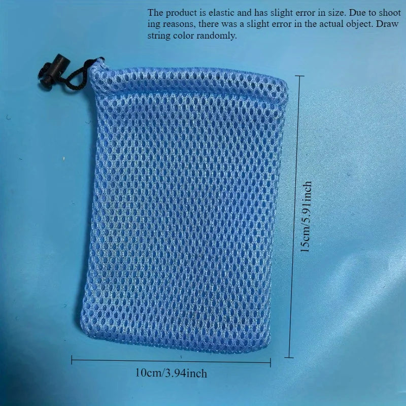 10 Pcs Nylon Mesh Drawstring Pouches – Jewelry & Accessory Bags Mesh Drawstring Pouches Axl Blue 10x15cm 10pcs