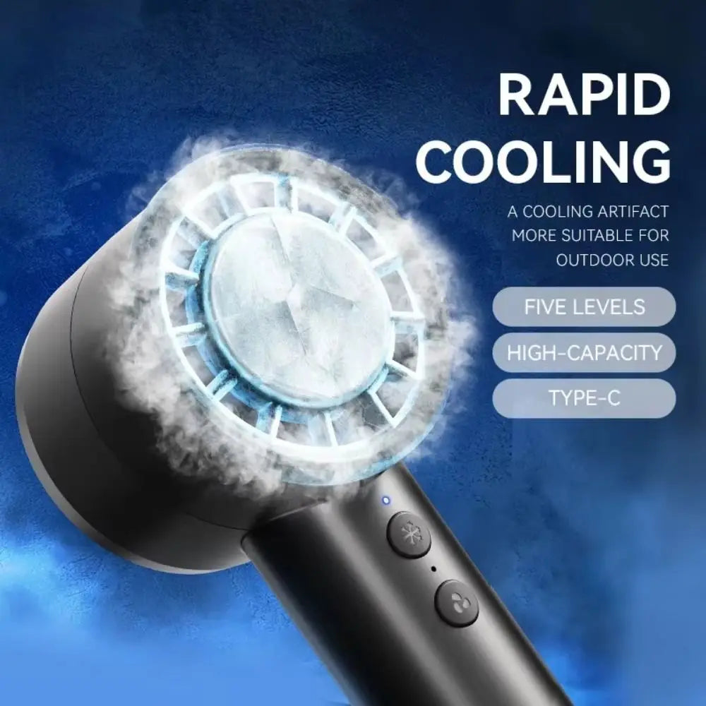 Portable Ice Pack Cooling Fan – 5-Speed USB Handheld Fan Handheld Cooling Fan Axl