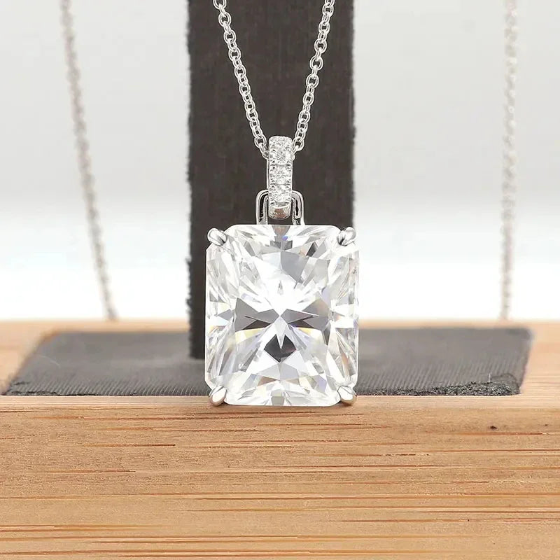 Huitan Square Cubic Zirconia Pendant Necklace | Dainty CZ Pendant Necklace Axl