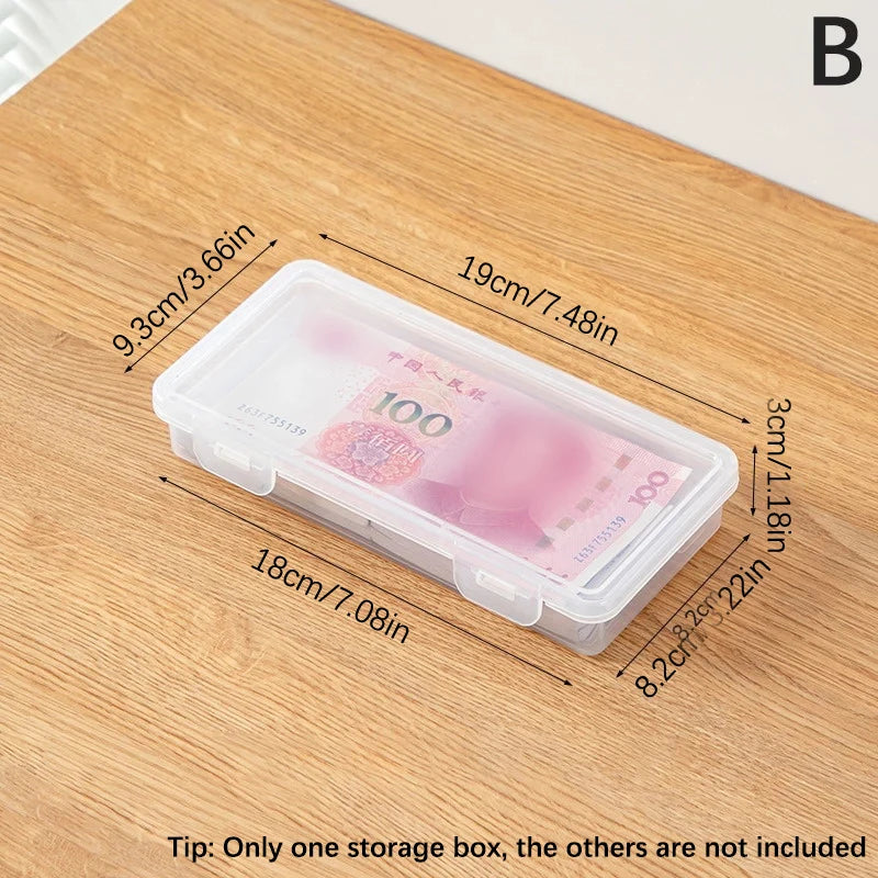 Transparent Portable Storage Box – Coin, Currency & Organizer Storage Box Axl B