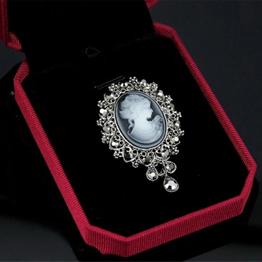 Vintage Cameo Victorian Crystal Brooch Pin – Women's Gift Brooch Pin Axl
