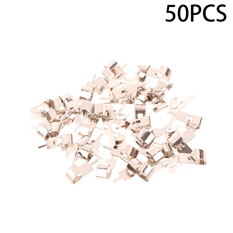 50 Pcs Spring Steel Battery Clips for 18650 Holder Contacts Battery Contact Clips Axl