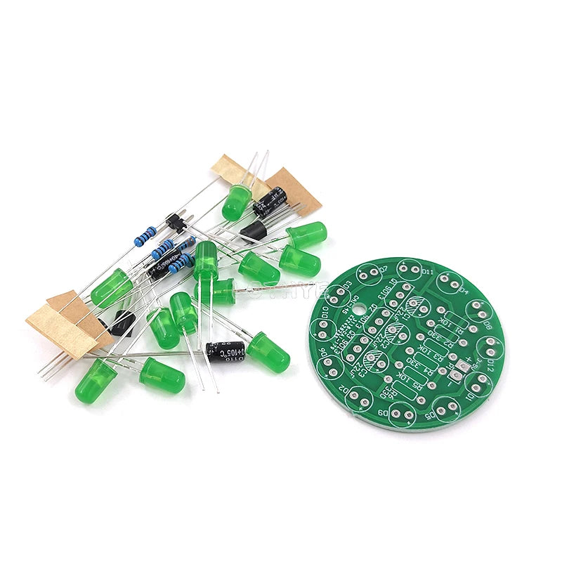 LED Round Running Light DIY Soldering Kit – Triode Oscillator DIY Electronics Kit Axl Green