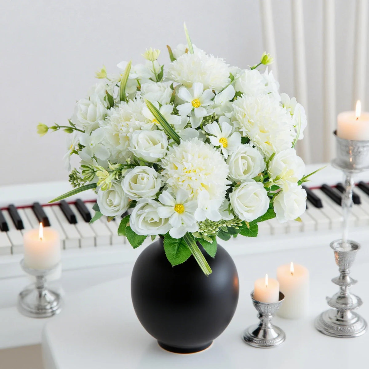 Silk Rose Artificial Flower Bouquet – Wedding & Home Decor Artificial Flower Bouquet Axl