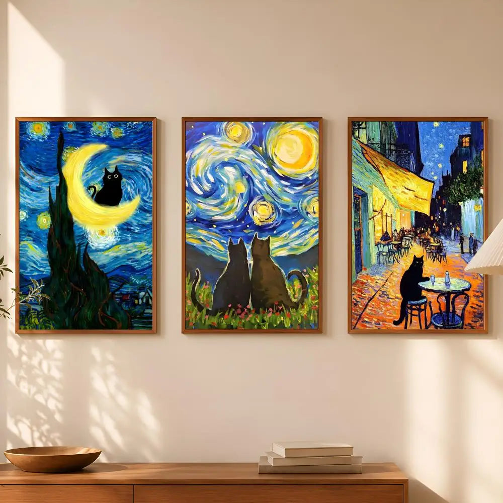 Artistic Cat Wall Art Poster – Self-Stick HD PVC Waterproof Wall Art Poster Axl