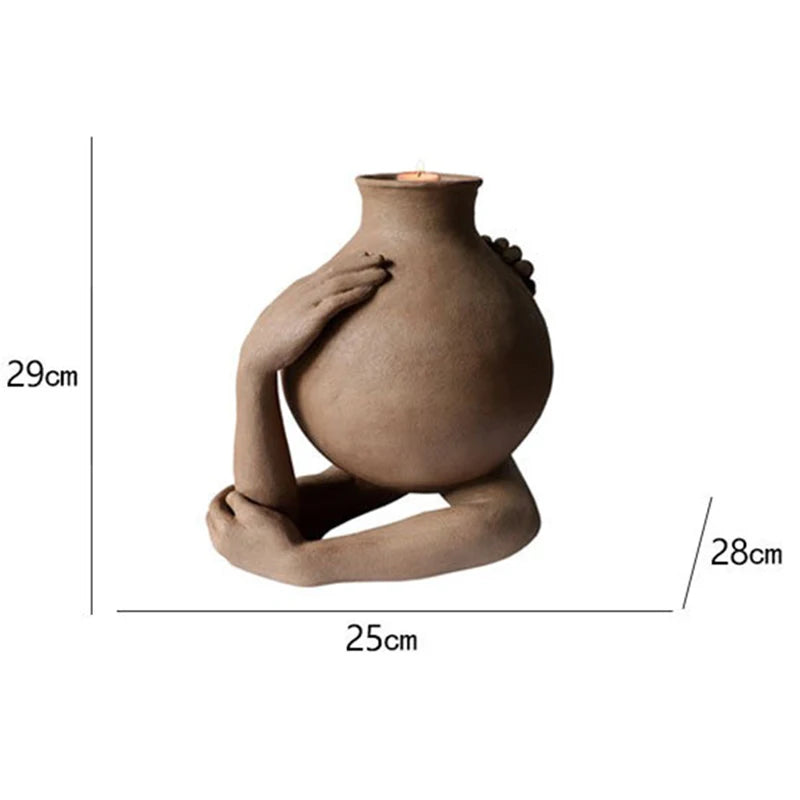 Vintage Pillar Candle Holder – Luxury Decorative Candlestick Pillar Candle Holder Axl 25X28X29CM